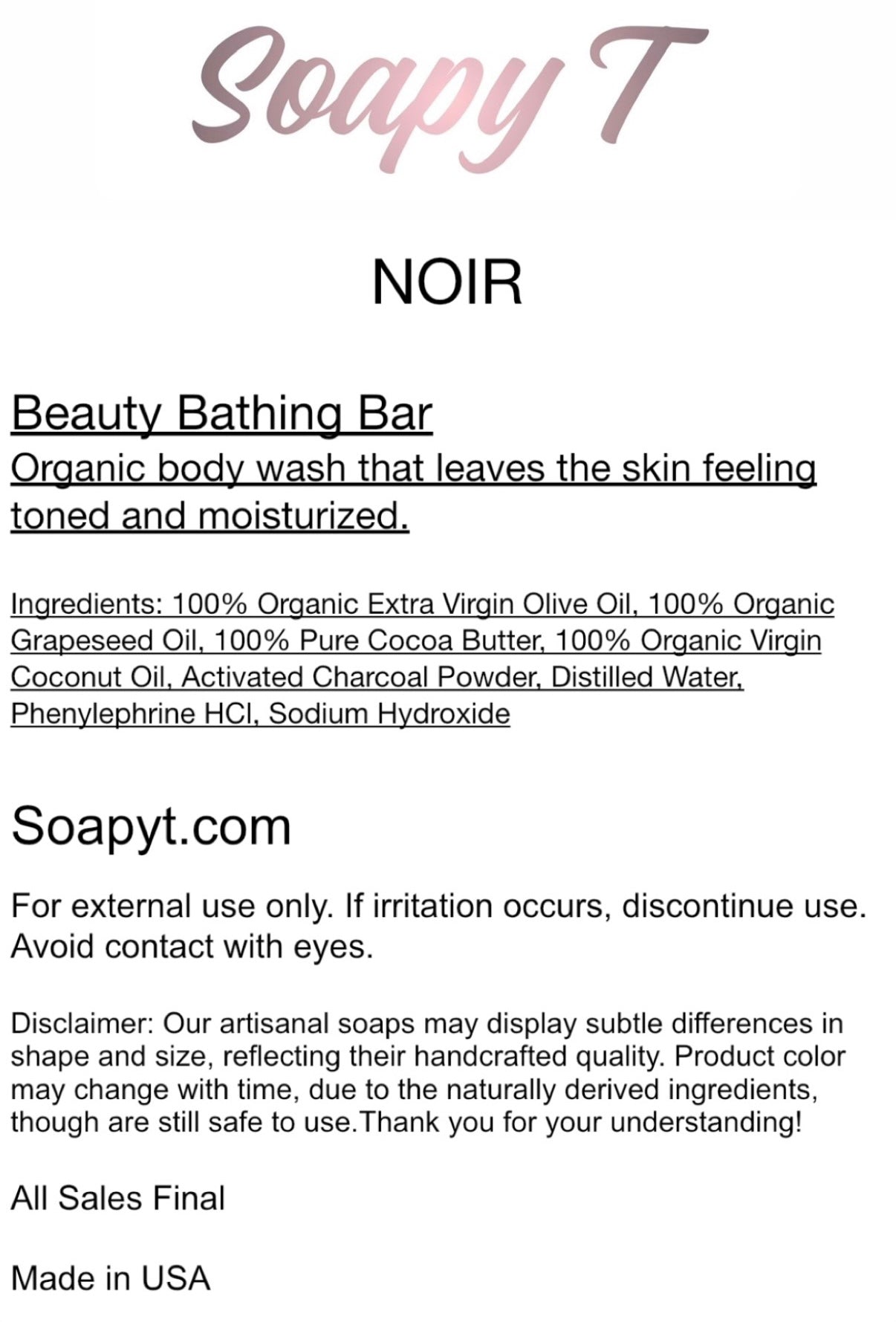 Noir Beauty Bathing Bar